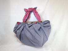 画像をギャラリービューアに読み込む, 風呂敷(大) - 鮫小紋(さめこもん)・麻の葉(あさのは) - 紺色×赤色