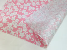 画像をギャラリービューアに読み込む, 風呂敷(大) - 桜・青海波(さくら・せいがいは) - 桃色×薄墨色