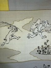 이미지를 갤러리 뷰어에 로드 , 小風呂敷　鳥獣人物戯画（ブルーイエロー）
