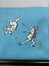 이미지를 갤러리 뷰어에 로드 , 小風呂敷　鳥獣人物戯画（ブルーイエロー）
