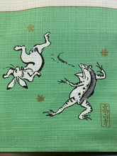 이미지를 갤러리 뷰어에 로드 , 小風呂敷　鳥獣人物戯画（グリーンピンク）
